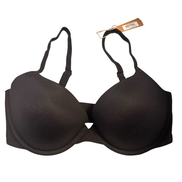 Skims Black Onyx Fits Everybody T-Shirt Underwire Push-Up Bra NWT Size 34D - Picture 1 of 6